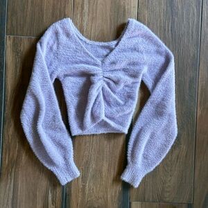 Hollister Lavender Fuzzy Knit Sweater